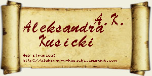 Aleksandra Kusicki vizit kartica